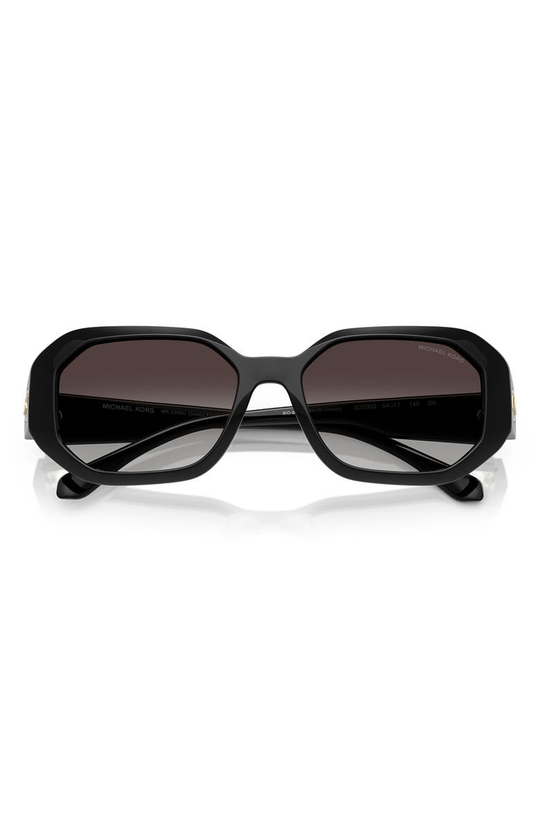 Michael Kors 54mm Gradient Geometric Sunglasses, Alternate, color, Black / Dark Grey Gradient