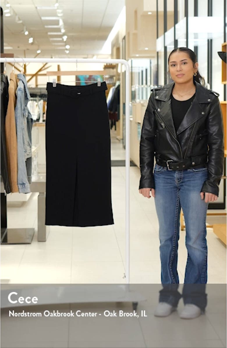 Belted Front Slit Midi Skirt, sales video thumbnail