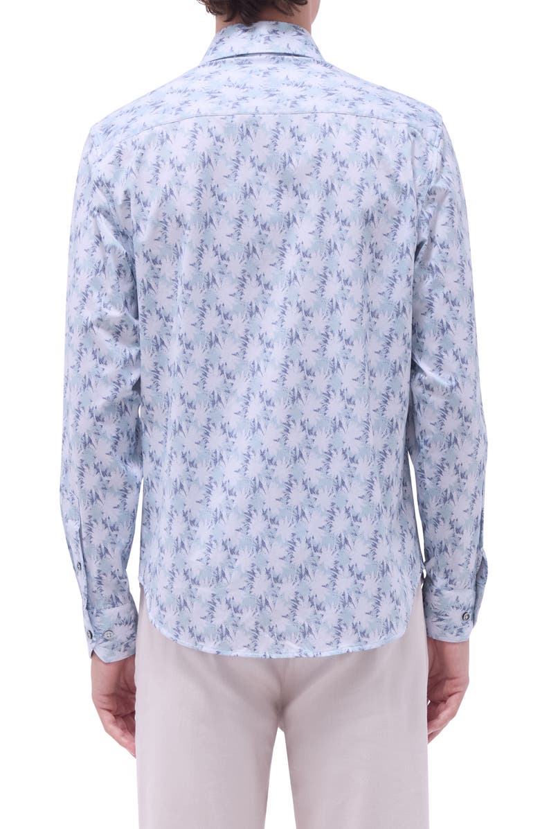 Bugatchi Jimmy OoohCotton<sup>®</sup> Palm & Guitar Print Button-Up Shirt, Alternate, color, Mint