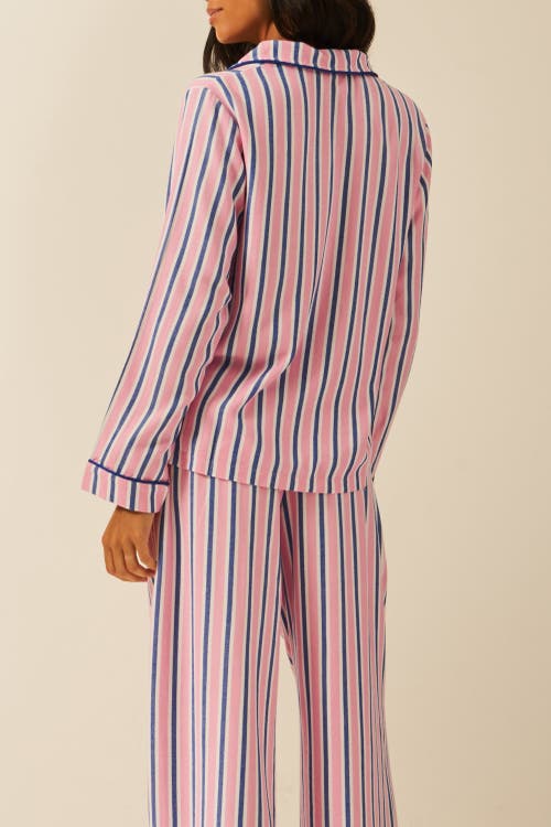 Stripe & Stare Ecovero Pyjama Top In Pink
