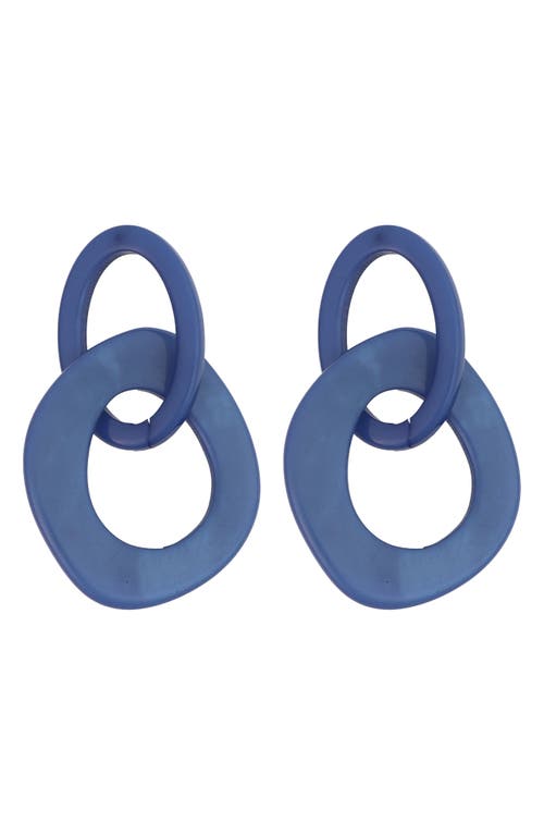 Panacea Resin Link Drop Earrings In Blue