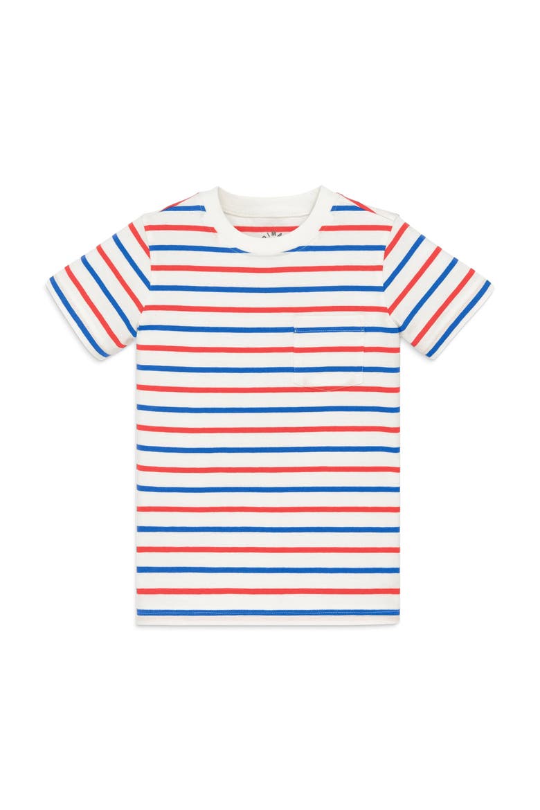 Kids Pocket Tee In Blueberry Stripe, Main, color, Blueberry Strawberry Stripe