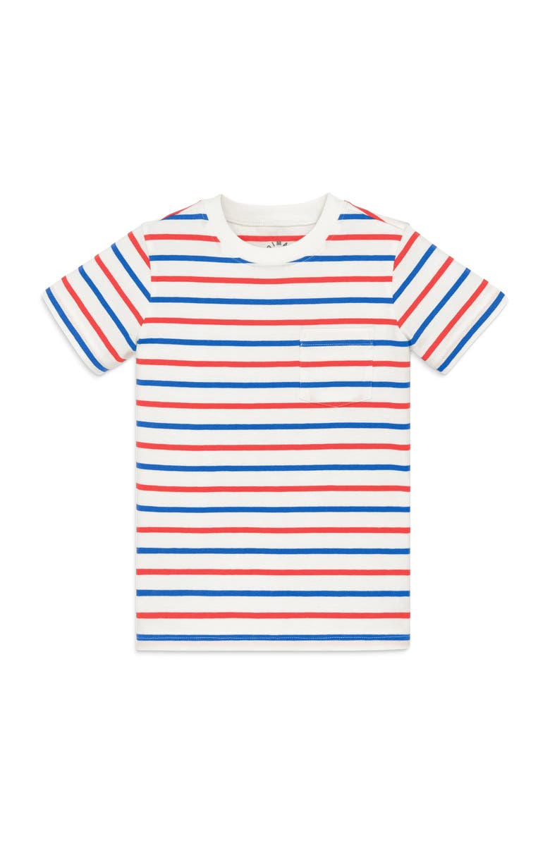 Primary Kids Pocket Tee In Blueberry Stripe, Main, color, Blueberry Strawberry Stripe