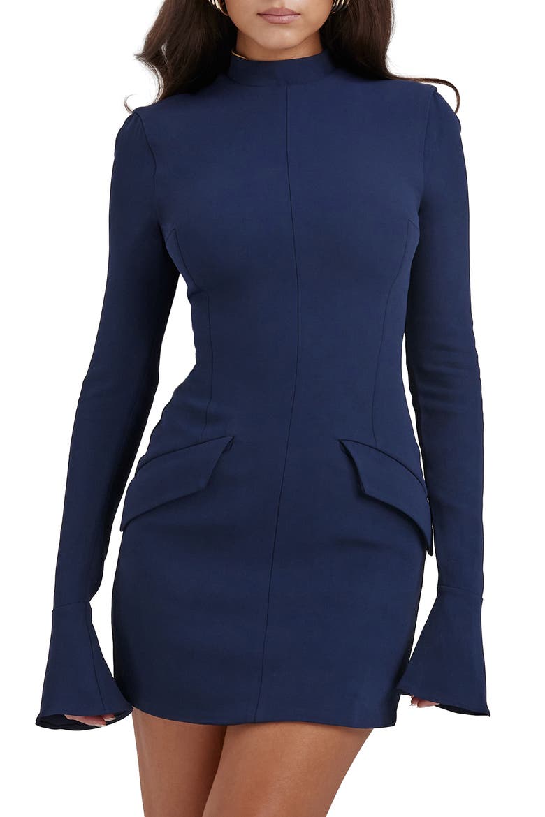 Mahalia Long Sleeve Minidress, Alternate, color, SPRUCE BLUE