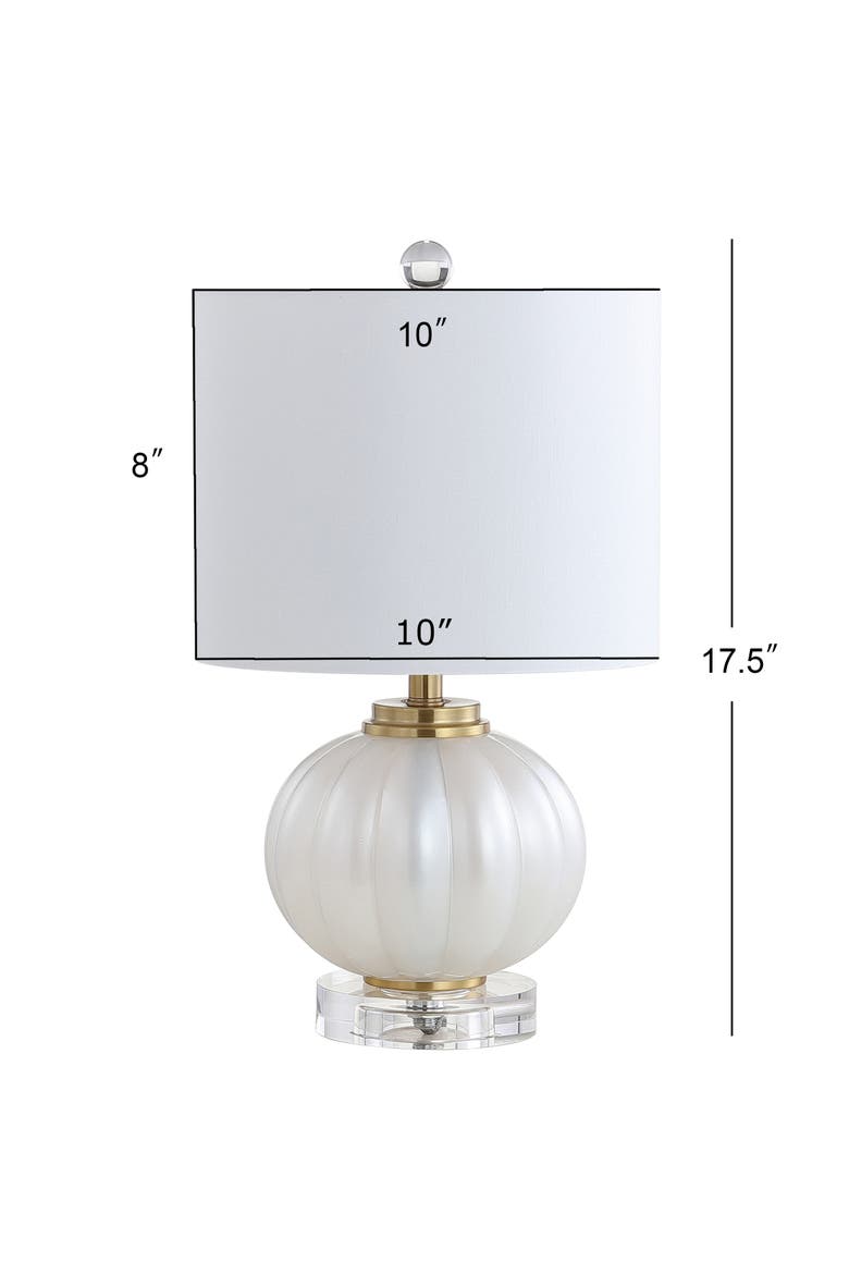 Pearl Glass/Crystal LED Table Lamp, Alternate, color, White