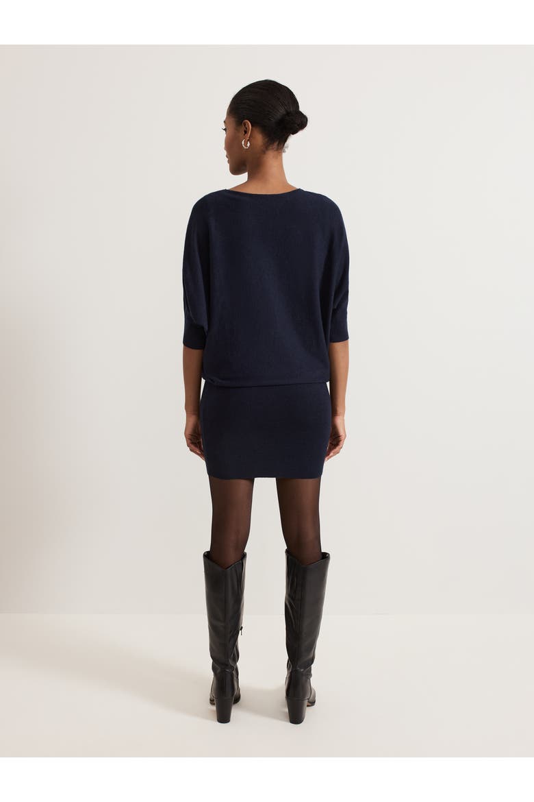 Becca Batwing Knitted Dress, Alternate, color, Navy
