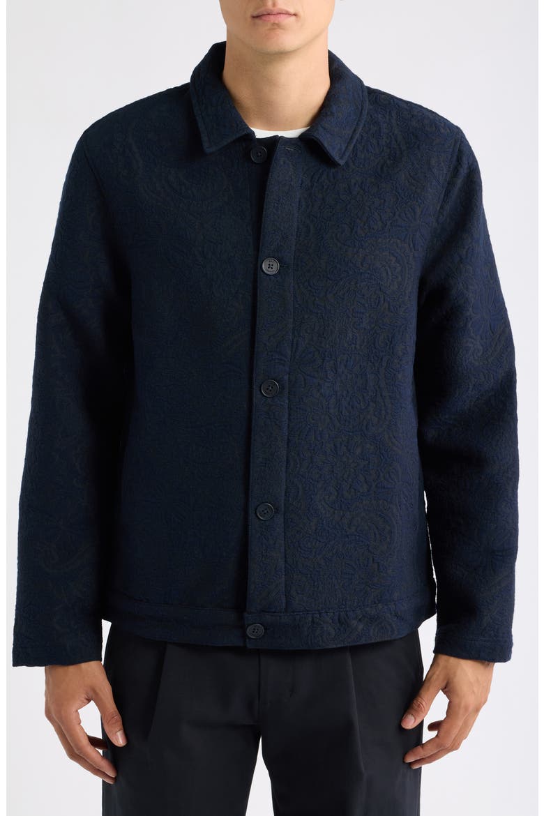 Iggy Jacquard Shirt Jacket, Alternate, color, NAVY/ BLACK