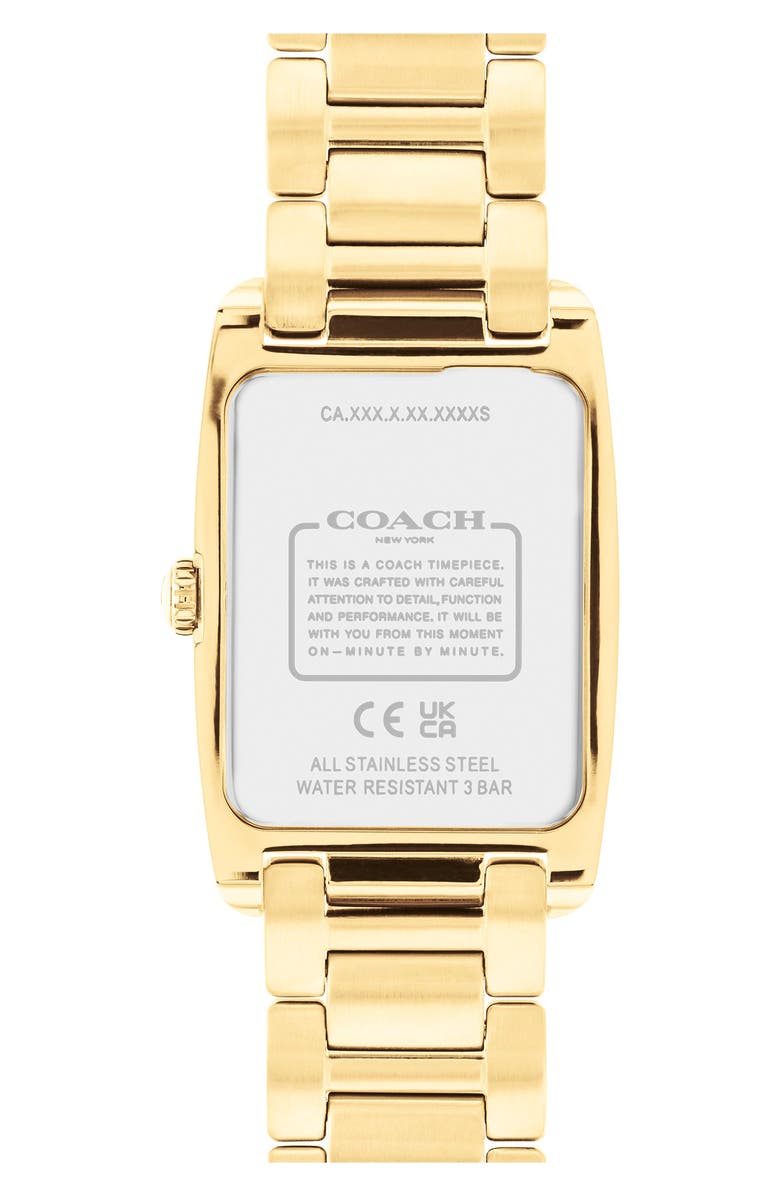 COACH Reese Crystal Rectangular Bracelet Watch, 24mm, Alternate, color, Gold