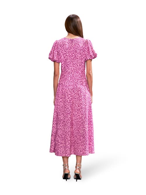 Ro&zo Womens Ditsy-pattern Puff-sleeved Woven Midi Dress Pink Puff Midi Dress In Pink