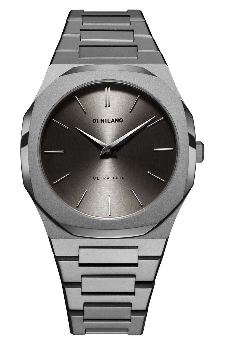 D1 Milano Ultrathin Bracelet Watch, 40mm, Main, color, Grey
