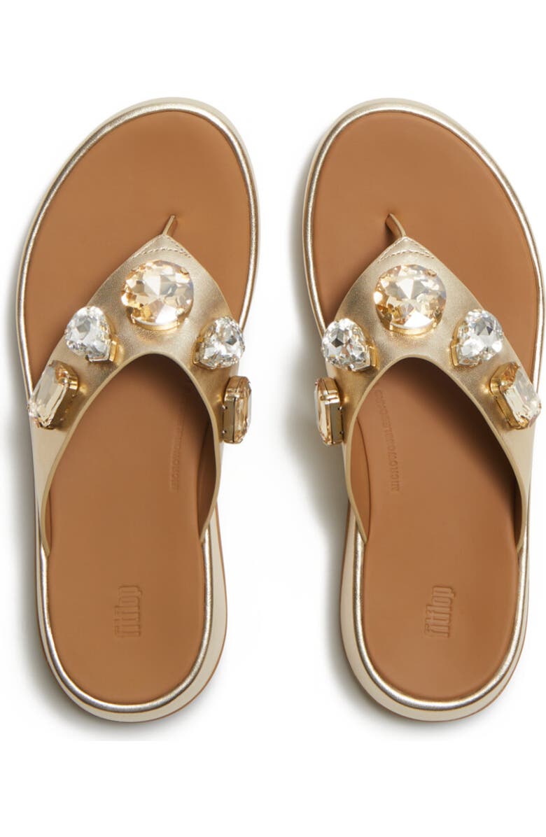 FitFlop F-Mode Ultra-Jewel TP Sandal, Alternate, color, Platino