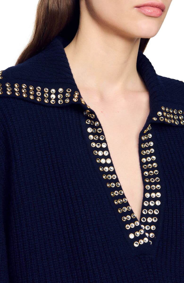 SANDRO Sailor-neck sweater, Alternate, color, 