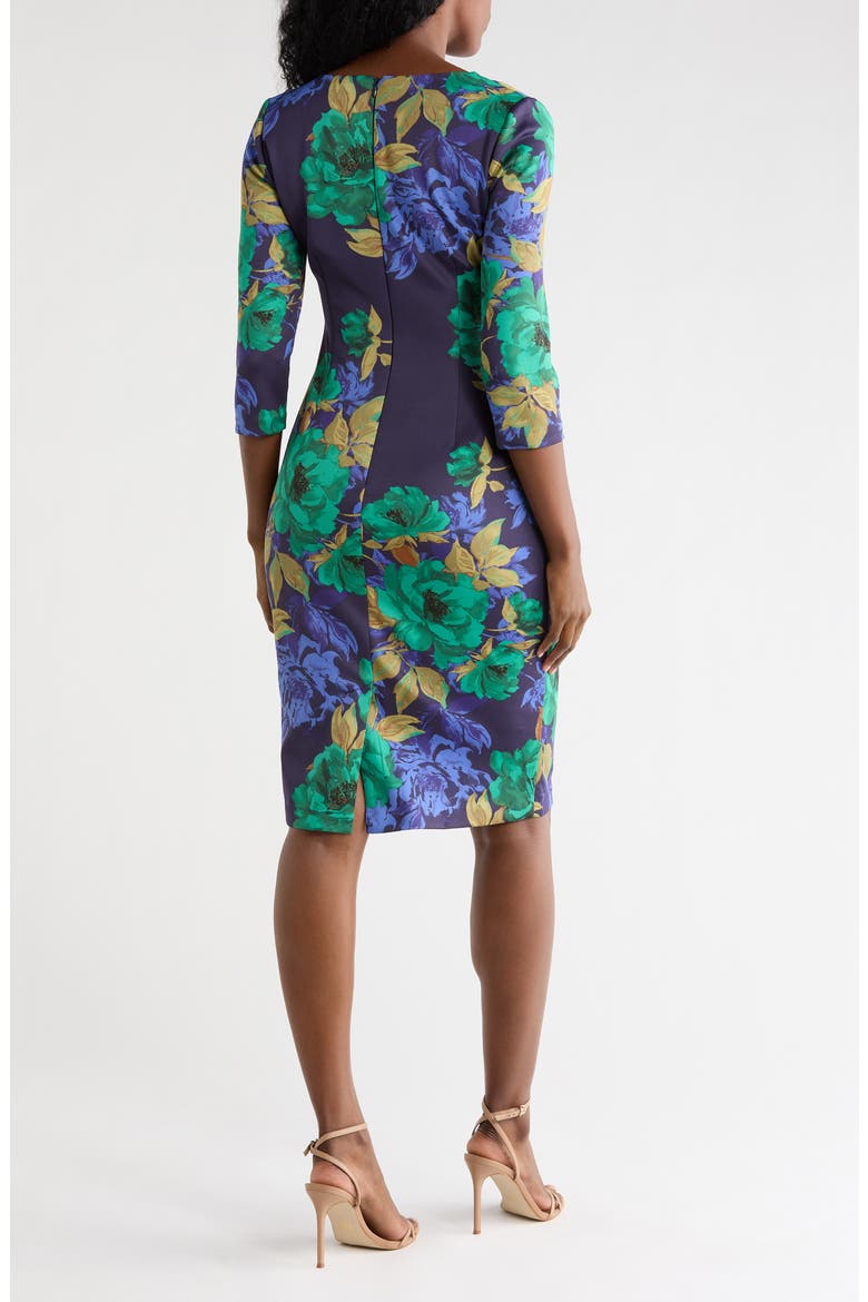 Asymmetric Midi Dress, Alternate, color, NAVY MULTI