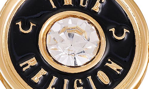 True Religion Logo Medallion Toggle Bracelet In Goldtone/jet