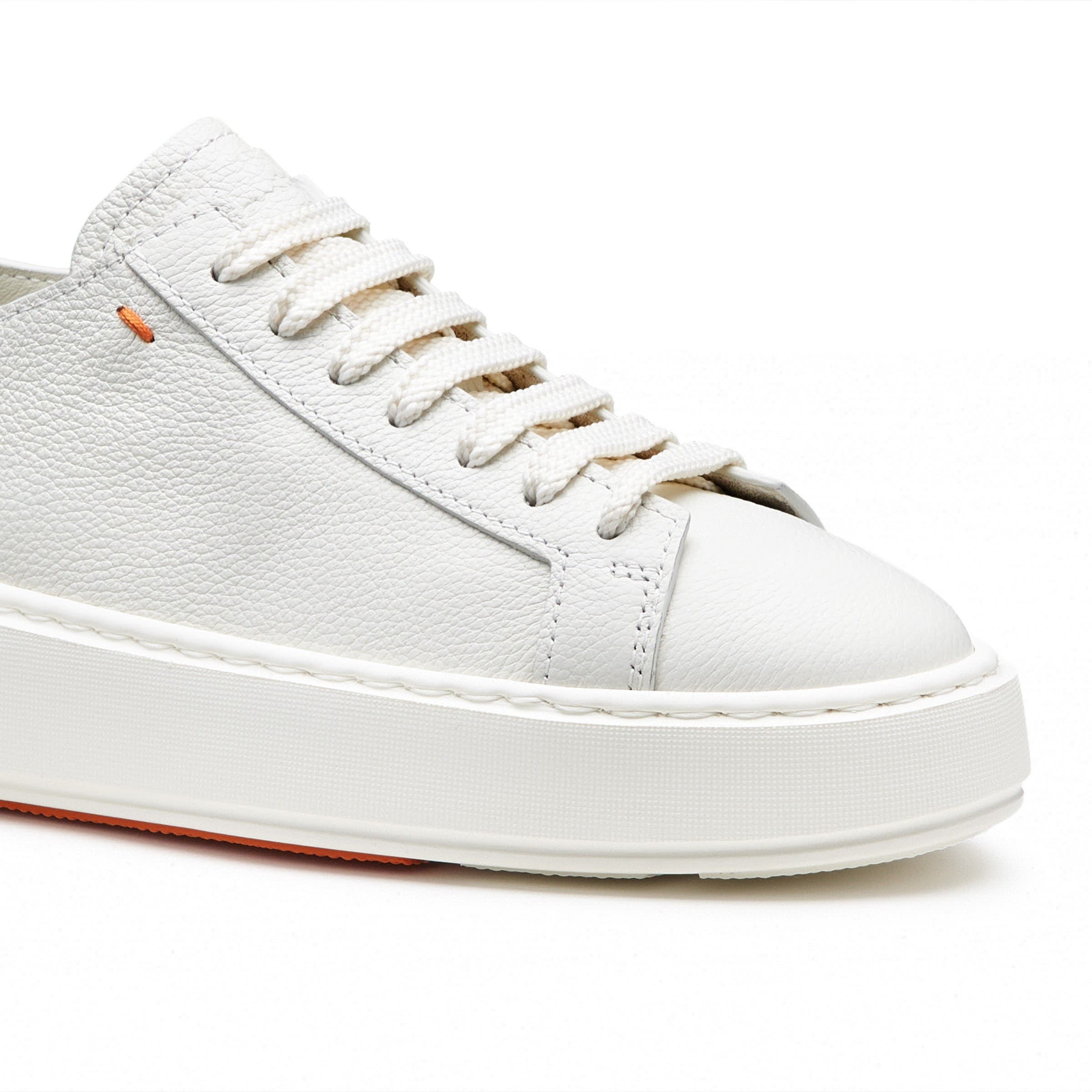 Tumbled Leather Sneaker, Alternate, color, White