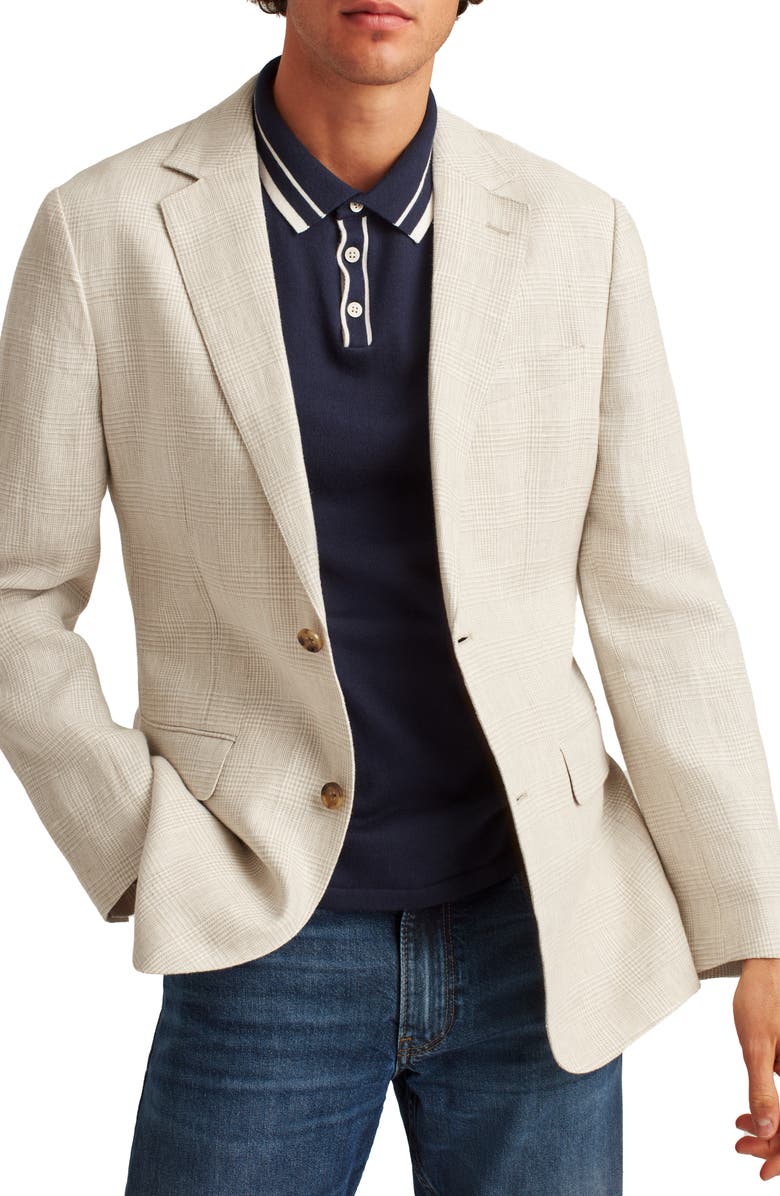 Bonobos Unconstructed Plaid Linen Blazer, Main, color,