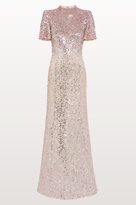 Jourdain Sequin-Embellished Gown