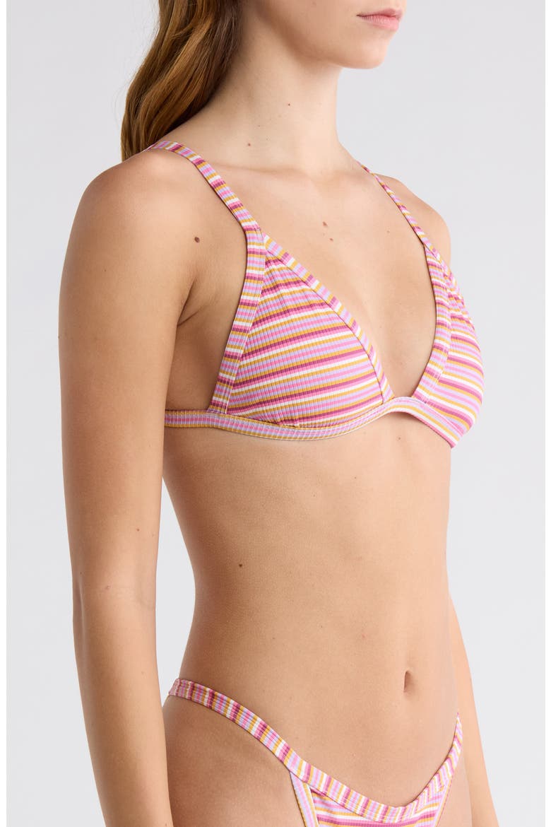 Demi Triangle BIkini Top, Alternate, color, PINKY STRIPES