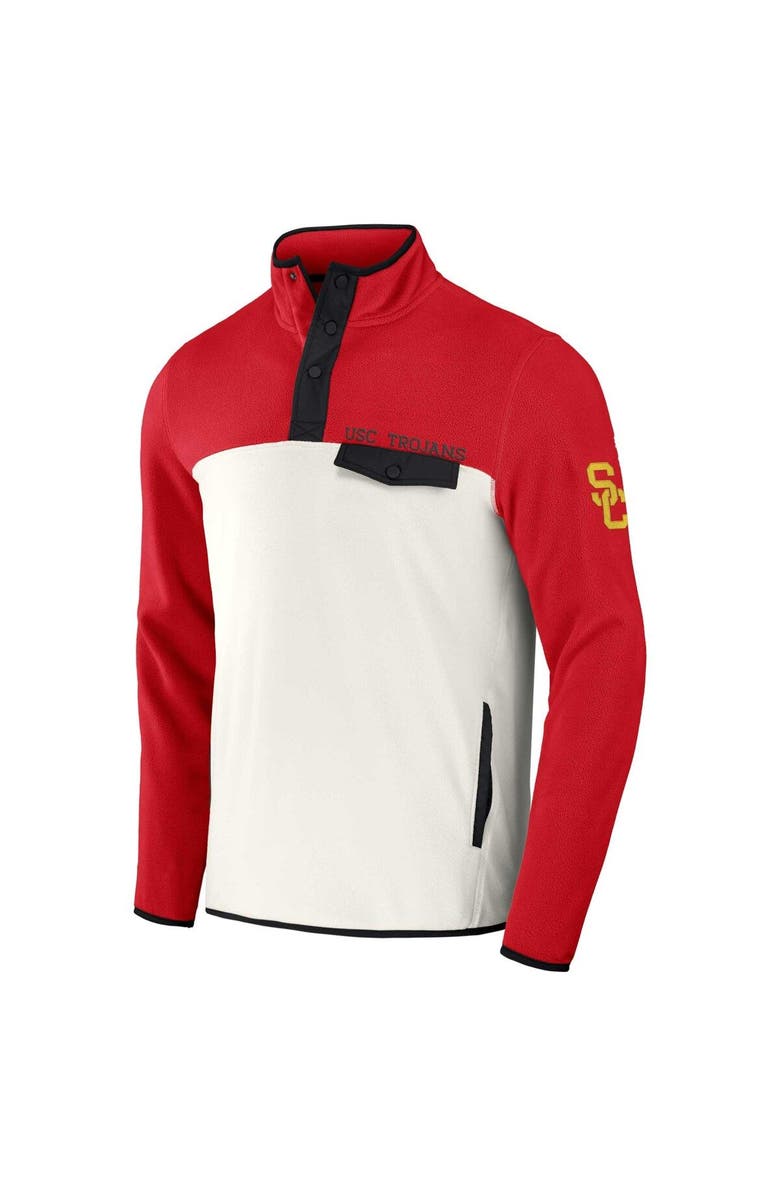 Darius Rucker Collection by Fanatics Men's Darius Rucker Collection by Fanatics Crimson/White USC Trojans Micro Fleece Half-Snap Jacket, Alternate, color, Crimson