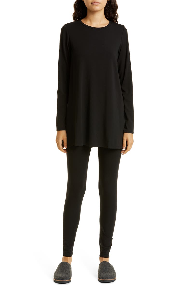 Eileen Fisher Crewneck Long Sleeve Tunic Top, Alternate, color,