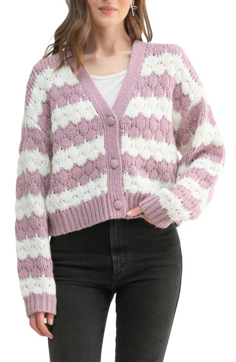 Stripe V-Neck Cardigan