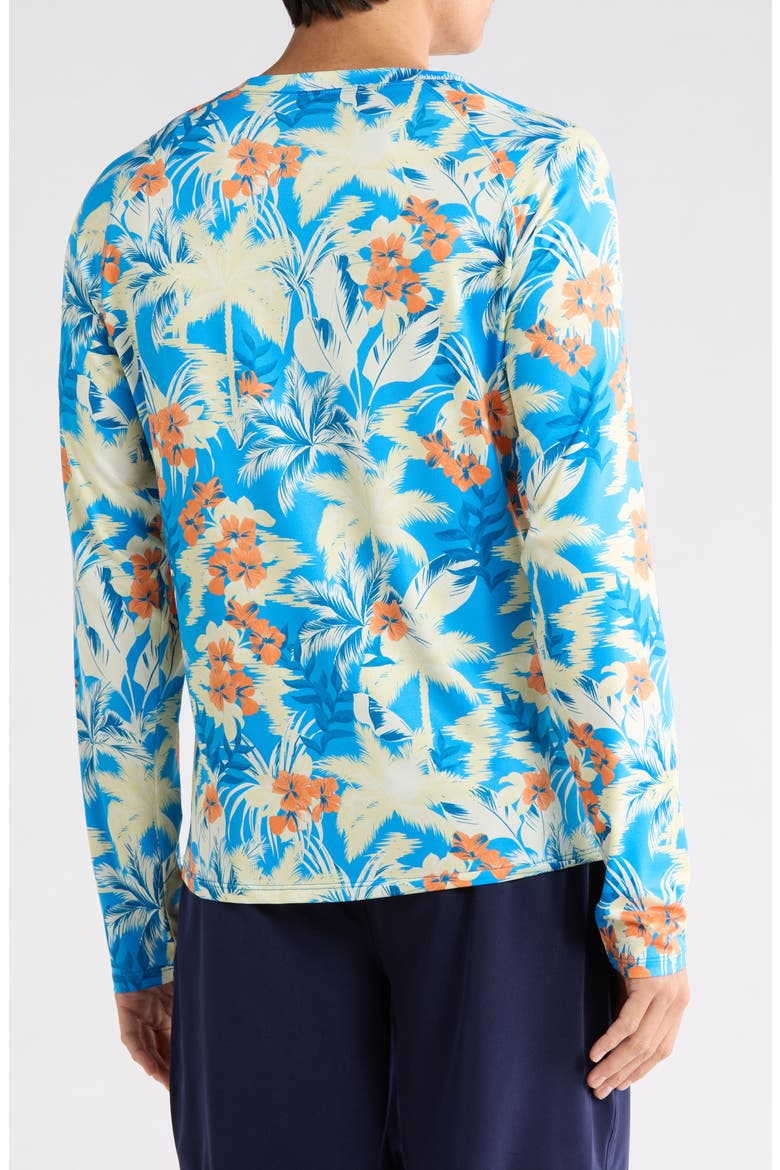 Long Sleeve Rashguard Shirt, Alternate, color, TROPICAL FOREST-AZURE BLUE