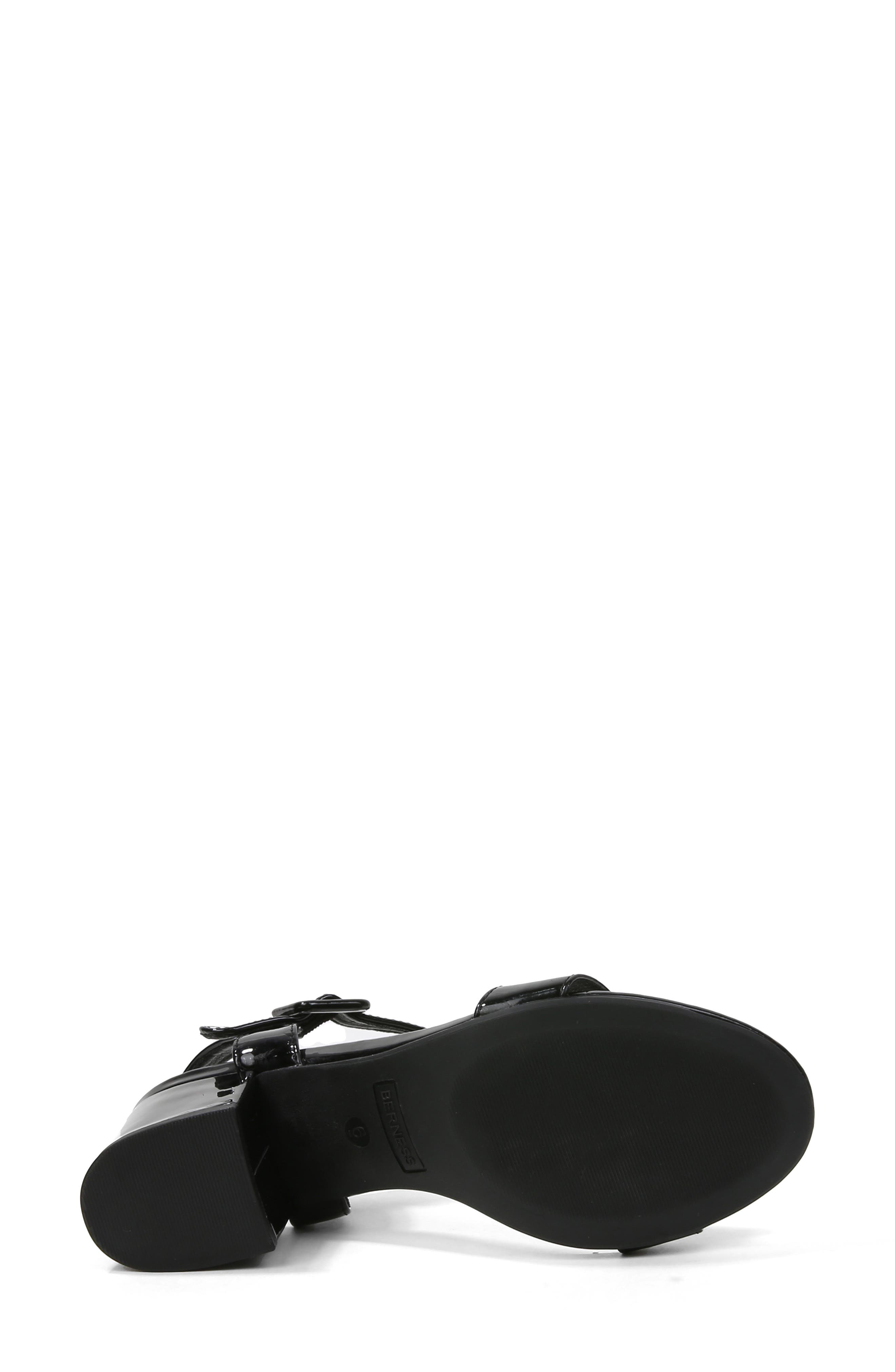 BERNESS Elisha Minimalist Block Heel Sandal, Alternate, color, Black