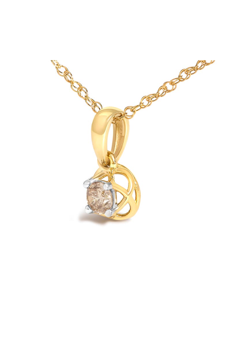 Haus of Brilliance 14K Yellow Gold Plated Silver 1/5 Cttw Diamond Openwork Pendant Necklace, Alternate, color, Yellow Gold Over Silver