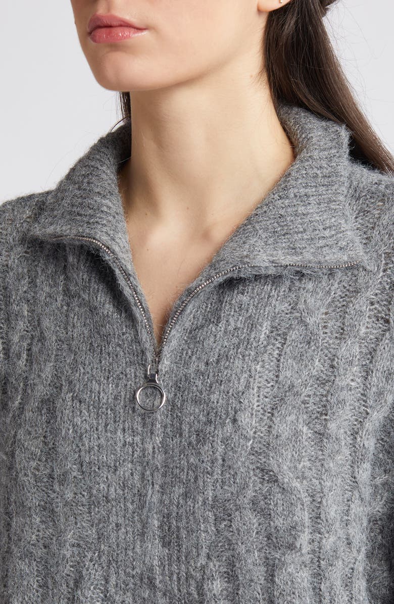 Topshop Oversize Cable Knit Sweater, Alternate, color,