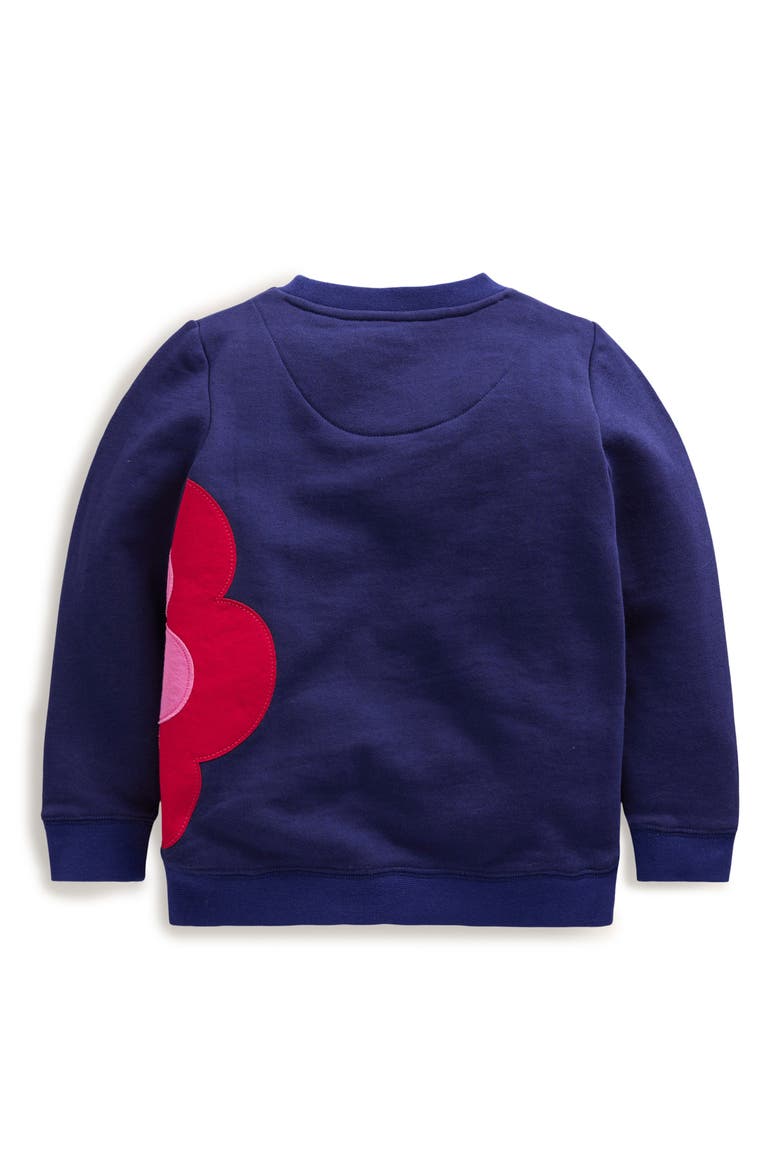 Kids' Floral Appliqué Graphic Sweatshirt, Alternate, color, SAPPHIRE BLUE FLOWER