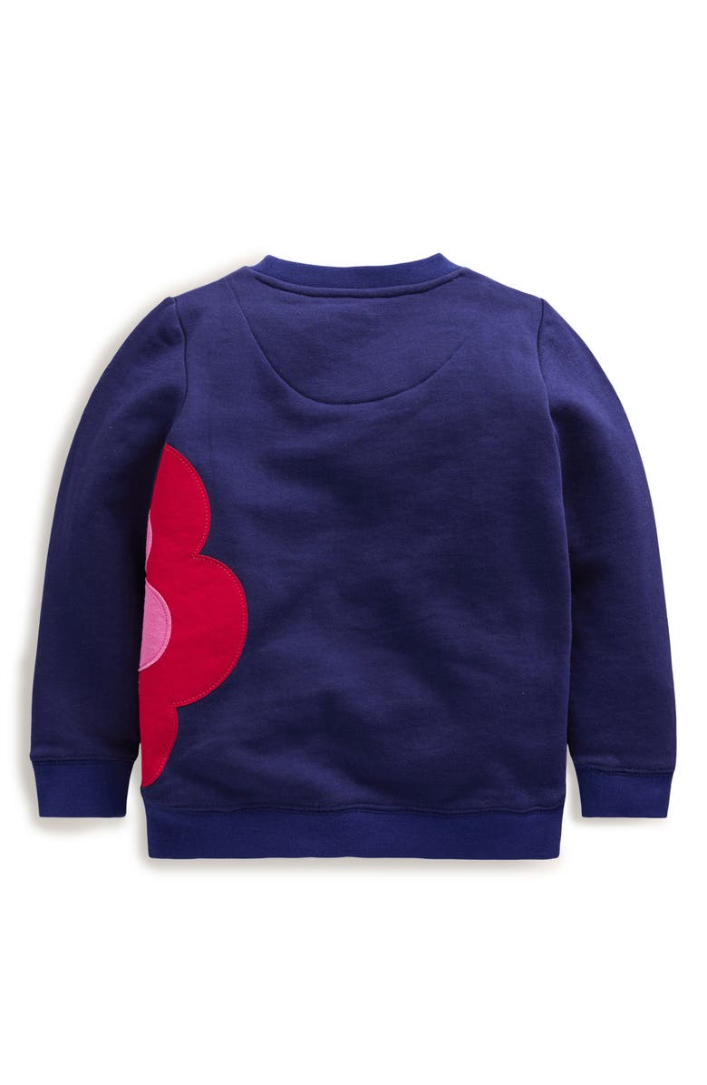 Mini Boden Kids' Floral Appliqué Graphic Sweatshirt, Alternate, color,