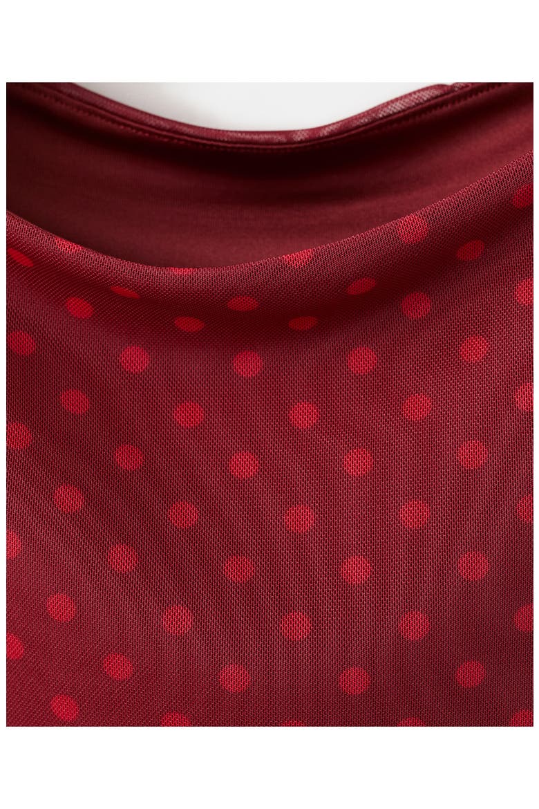 Polka Dot Tulle Top, Alternate, color, RED