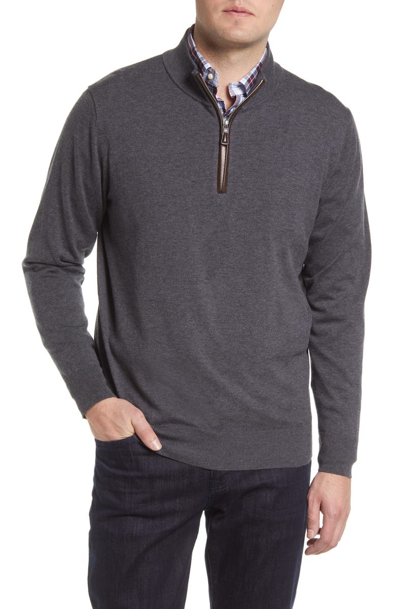Peter Millar Sonoma Cotton & Wool Quarter Zip Pullover, Main, color, 