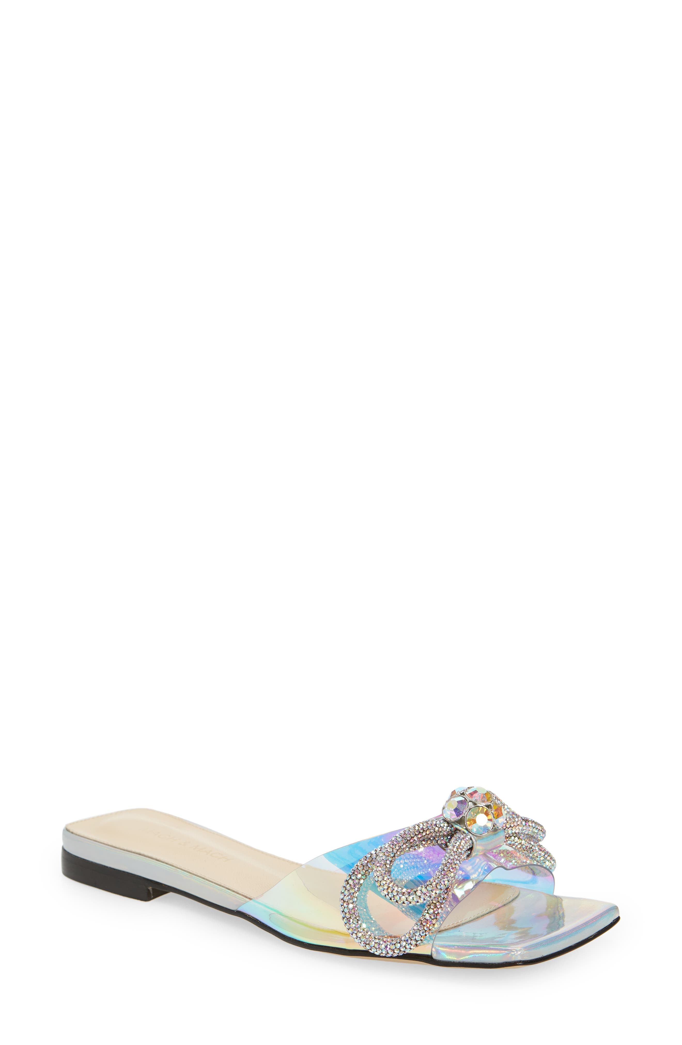 Mach & Mach Double Bow Flat Slide Sandal, Main, color, 