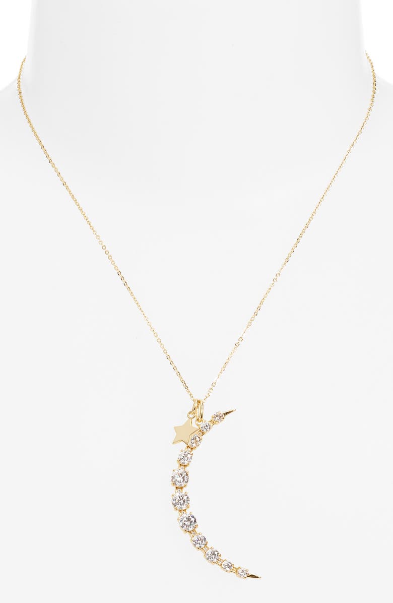 Melinda Maria What Dreams are Made Of Crescent Charm Necklace, Alternate, color,