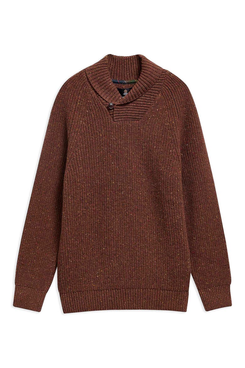 Essential Fleck Shawl Collar Sweater, Alternate, color, BRACKEN