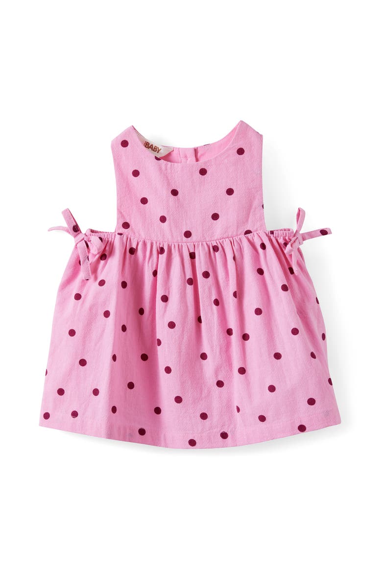Ellie Woven Dress, Main, color, Strawberry Milk Polka Dot