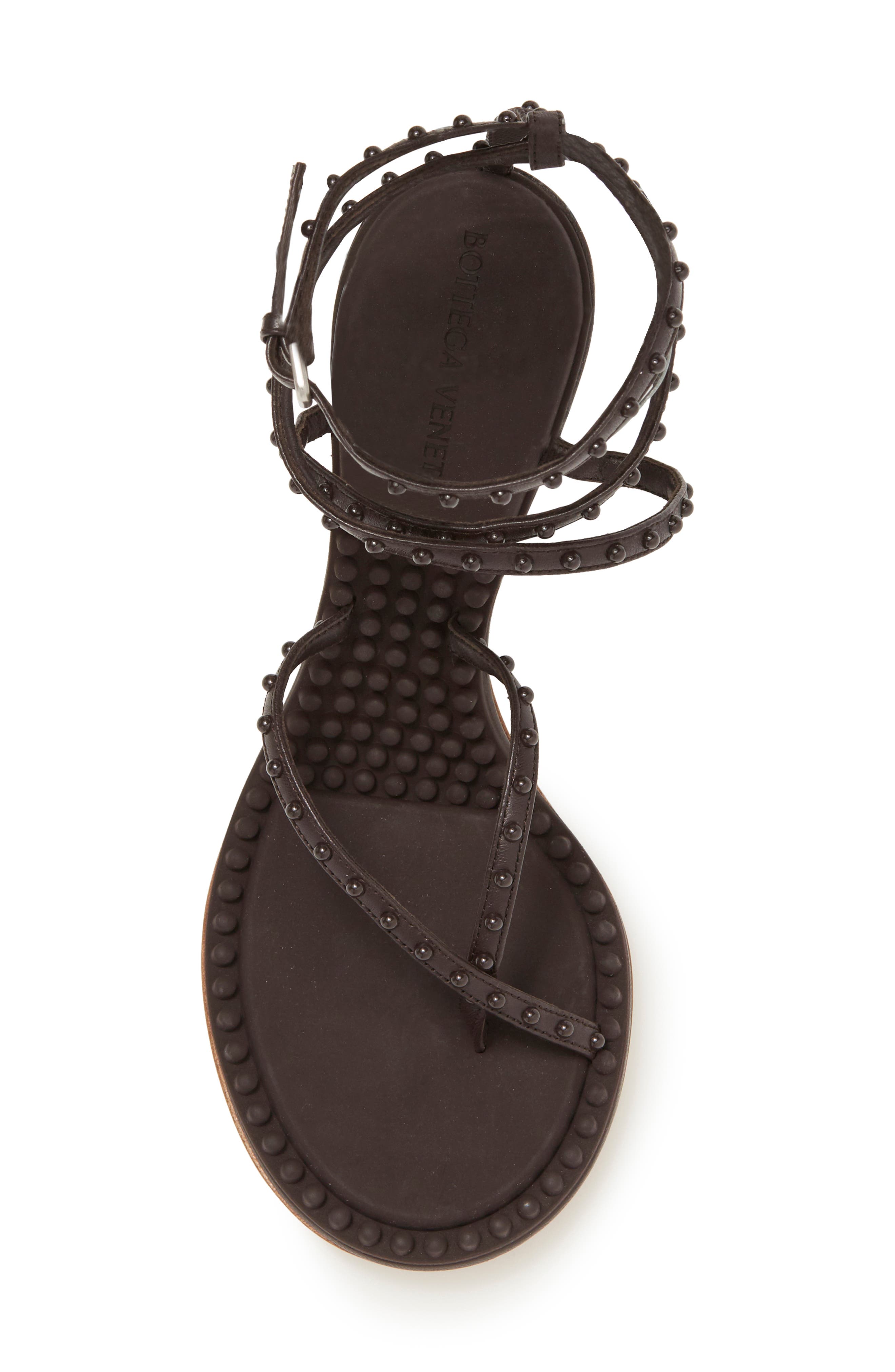 Bottega Veneta Studded Wrap Ankle Sandal, Alternate, color, 