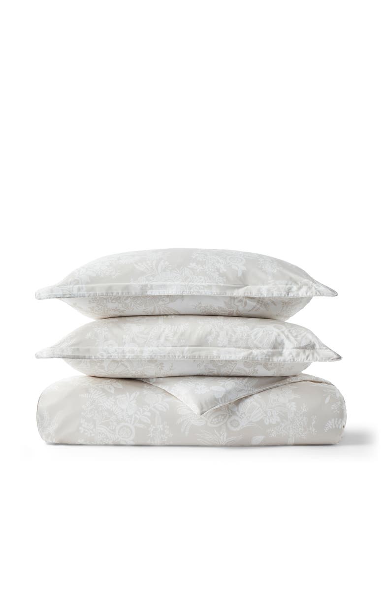 CHRISTY Beatrice Luxury Cotton Percale Jacquard Duvet Cover Sets, Main, color, Beige