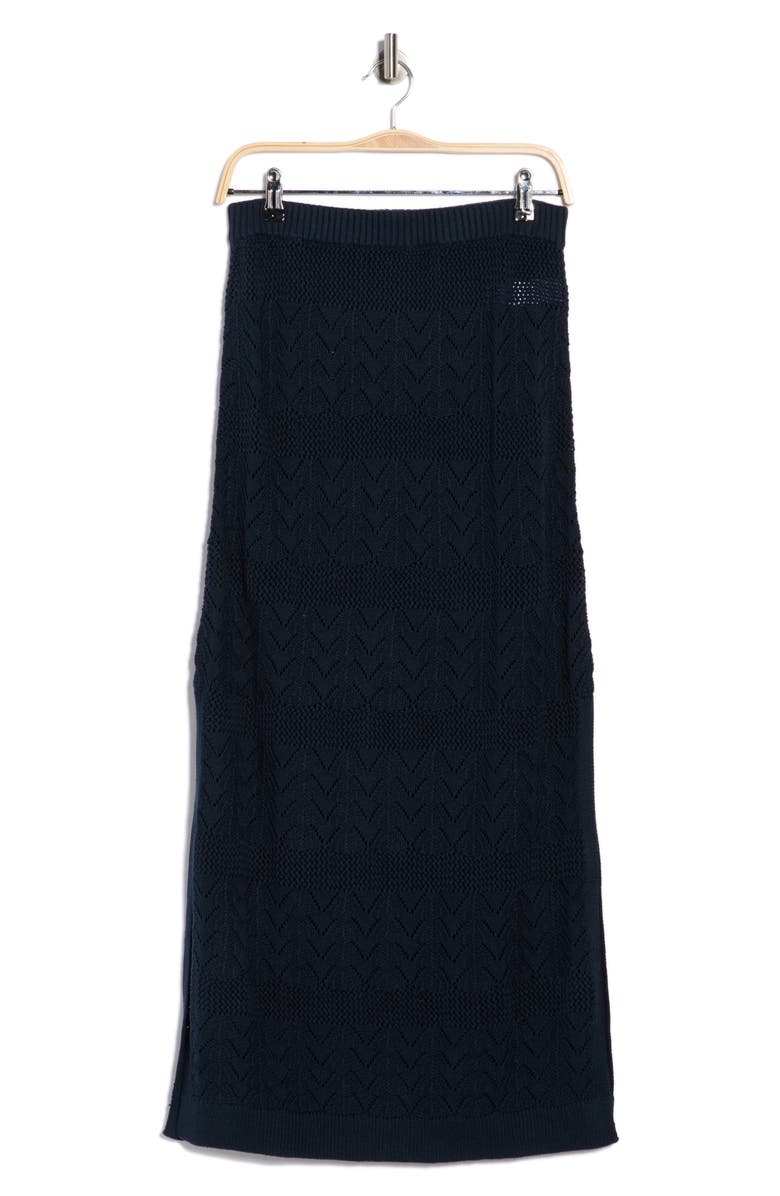 Splendid Pointelle Stitch Cotton Maxi Skirt, Main, color, Navy Blue