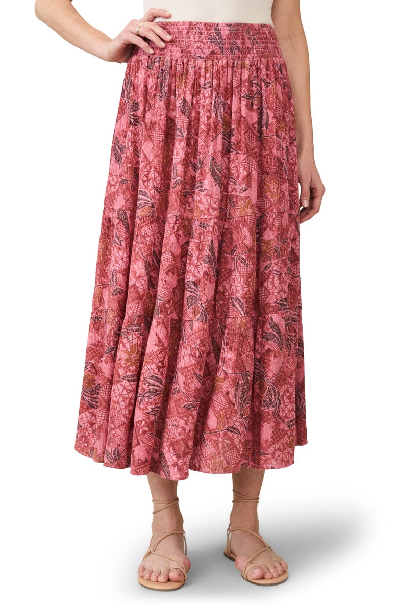 Faherty Woodstock Tiered Smocked Waist Skirt, Main, color, 
