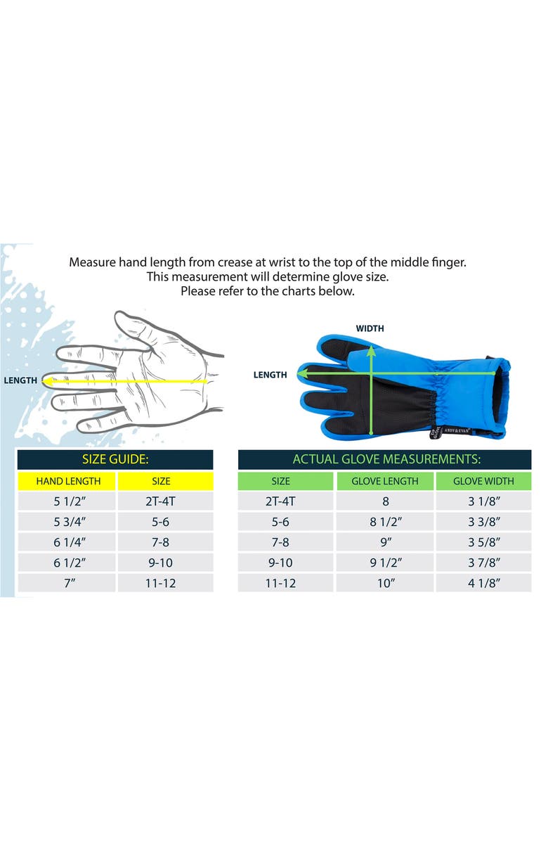 Andy & Evan Kids' Zip Gloves, Alternate, color, Aqua Hearts