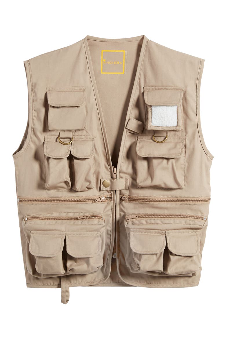 Kids' Cotton Blend Utility Vest, Main, color, KHAKI