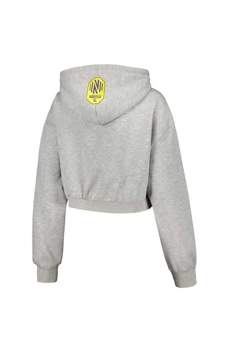 THE WILD COLLECTIVE Women's The Wild Collective Heather Gray Nashville SC Cropped Pullover Hoodie, Alternate, color, Heather Gray