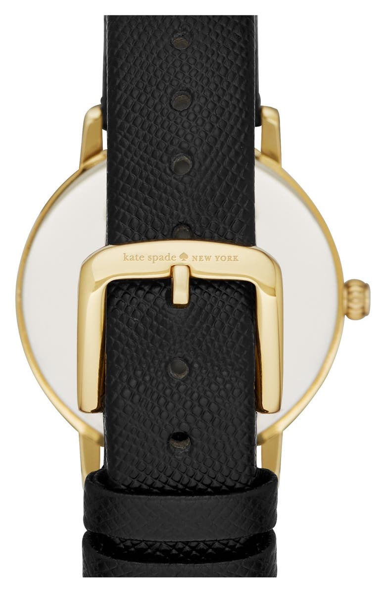 Kate Spade New York 'metro - monogram' leather strap watch, 34mm, Alternate, color, 