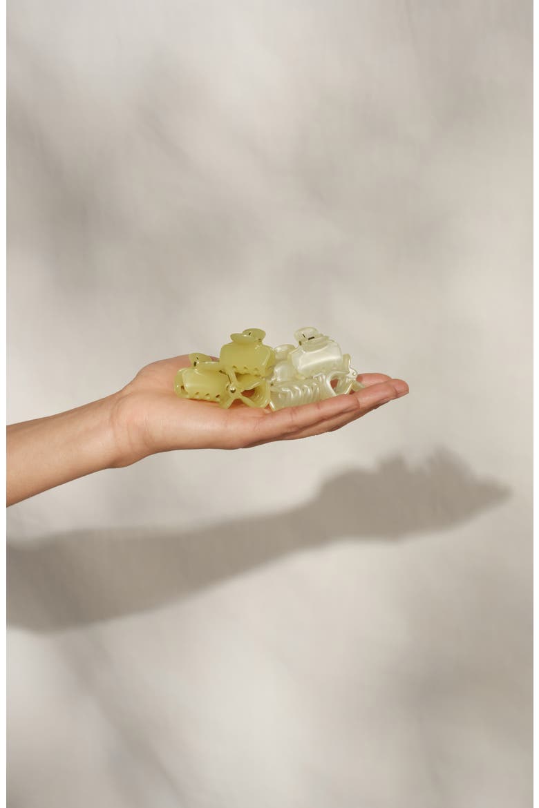 8-Pack Mini Jelly Cloud Claw Clips, Alternate, color, PEARLIZEDCREAM & BUTTERYELLOW