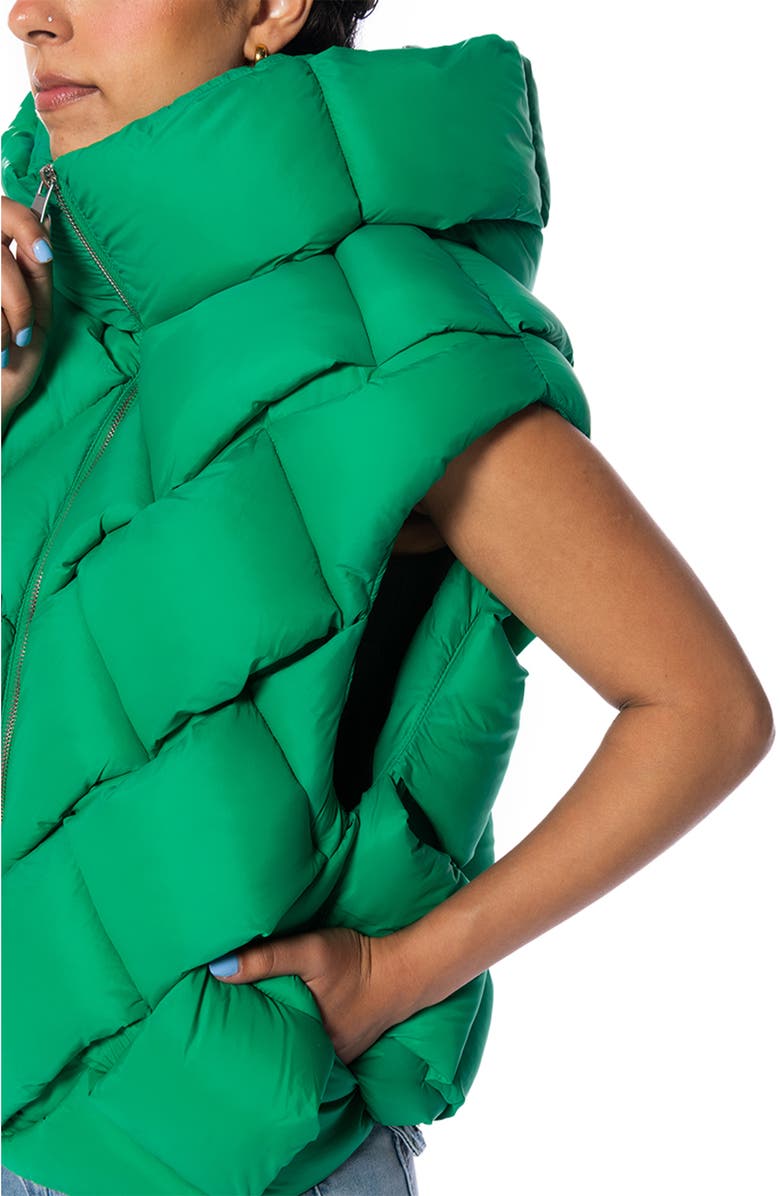 AZALEA WANG Braided Hooded Puffer Vest, Alternate, color,