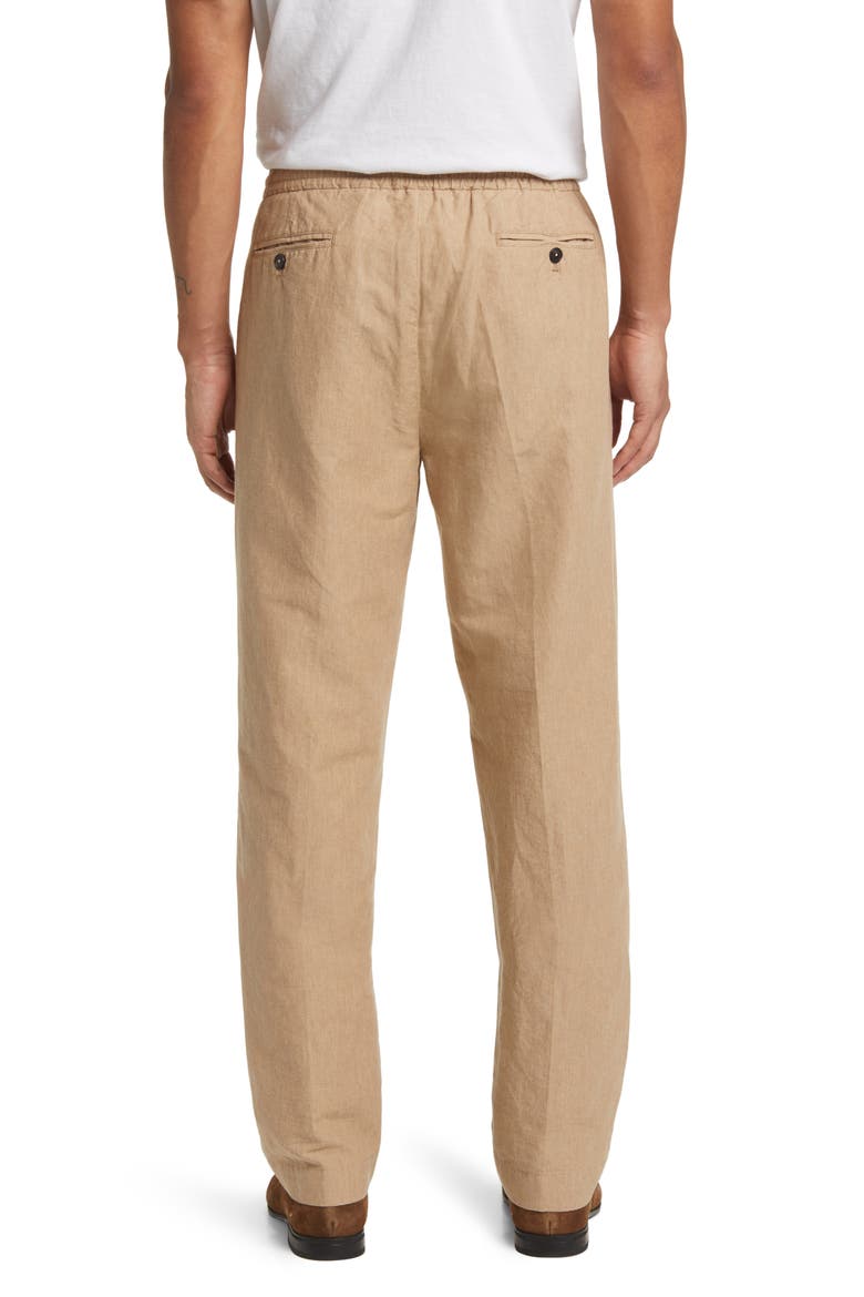 Button Front Linen Pants, Alternate, color, DUNE