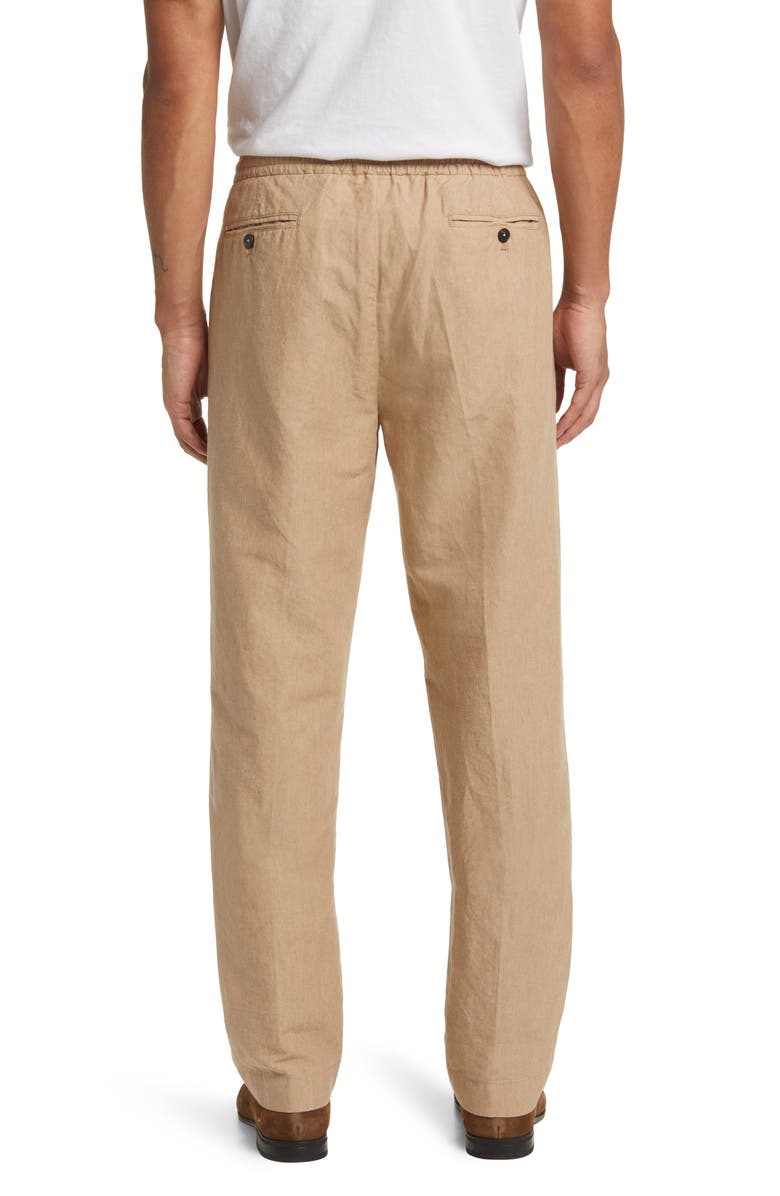 Bugatchi Button Front Linen Pants, Alternate, color,