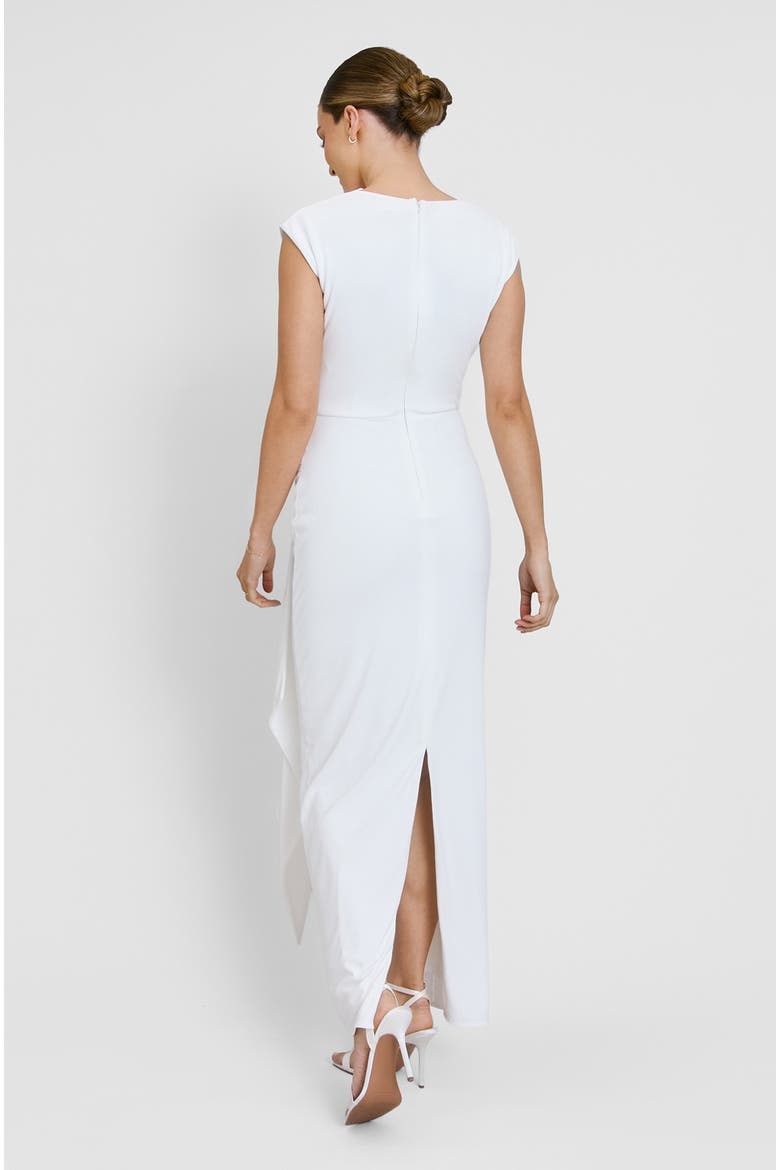 Cap Sleeve Corsage Stretch Dress, Alternate, color, White